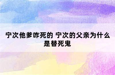 宁次他爹咋死的 宁次的父亲为什么是替死鬼